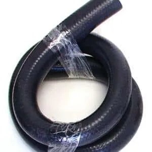 Coiled rubber hose with tape repair.