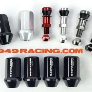 Assorted car tuning parts on white background