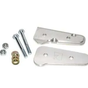 Metal brackets with screws and nuts isolated.