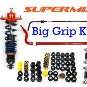 SuperMiata Big Grip Kit suspension components displayed.