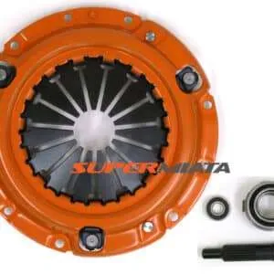Orange car clutch kit with bearings and tool.