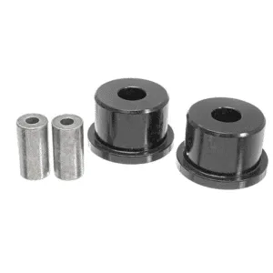 Black skateboard bearings and spacers isolated on white.