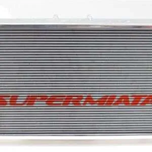 Car radiator with "Supermiata" brand logo.