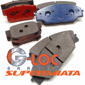 G-LOC brake pads and logo for high performance vehicles.
