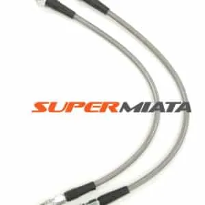 Stainless steel braided brake lines, Supermiata logo.