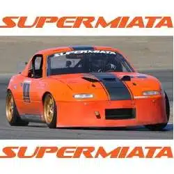 Orange Supermiata race car on track.
