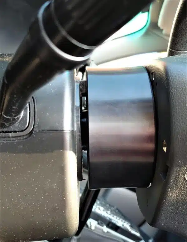 Car steering column and ignition close-up